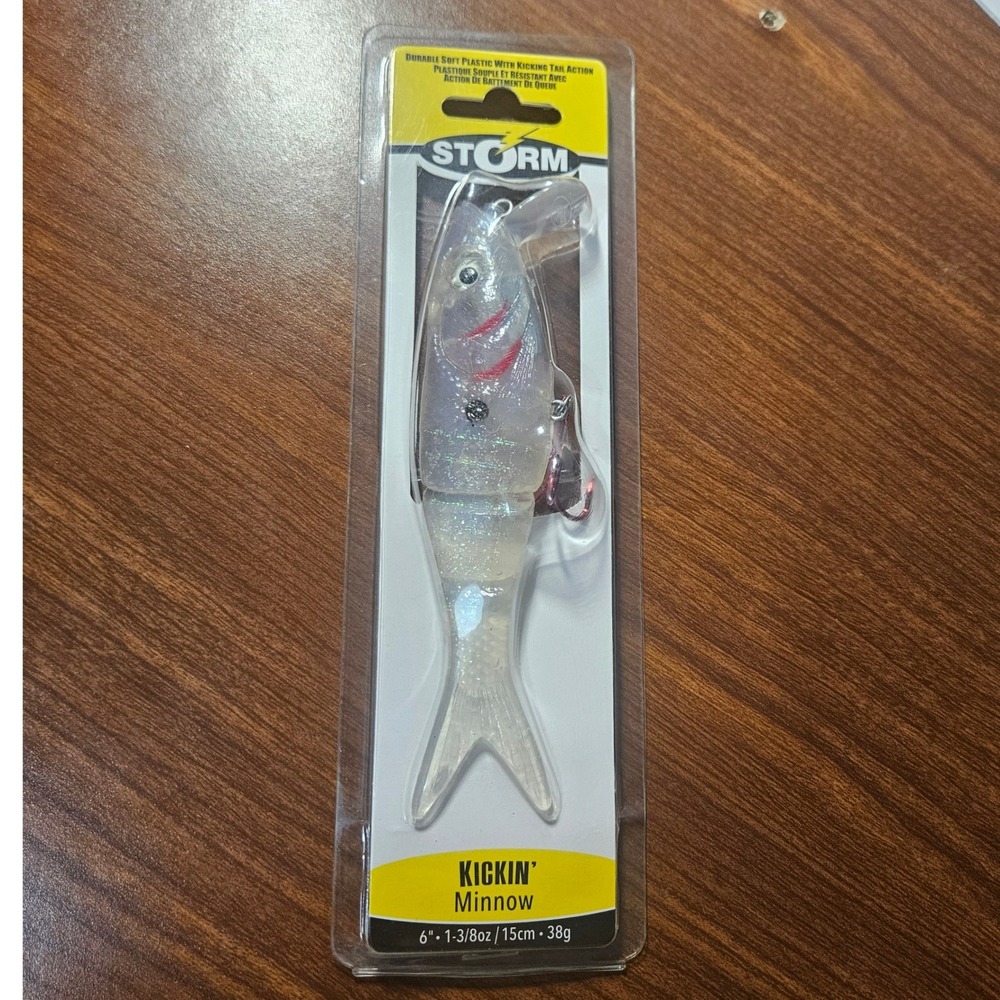 Storm Kickin Minnow Swimbait Unisex 6in Pearl KSM06PRL Fishing Lure Soft Plastic
